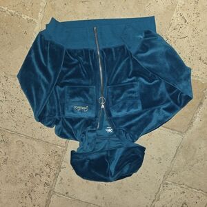 Juicy Couture Teal Velour Hoodie